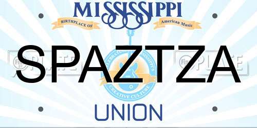 SPAZTZA Mississippi License Plate