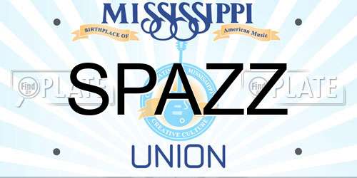 SPAZZ Mississippi License Plate