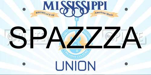 SPAZZZA Mississippi License Plate