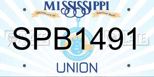 SPB1491 Mississippi License Plate