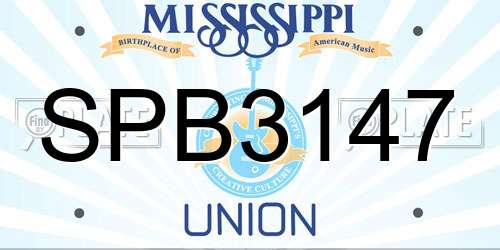 SPB3147 Mississippi License Plate