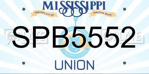 SPB5552 Mississippi License Plate