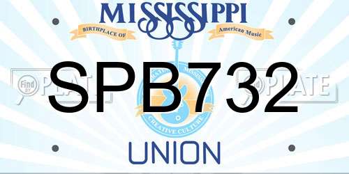 SPB732 Mississippi License Plate