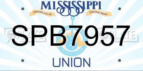 SPB7957 Mississippi License Plate
