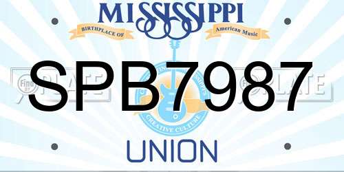 SPB7987 Mississippi License Plate