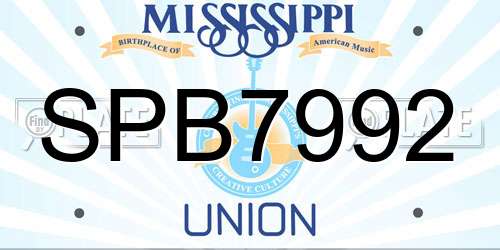 SPB7992 Mississippi License Plate