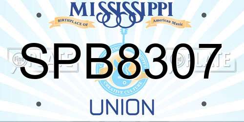 SPB8307 Mississippi License Plate
