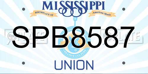 SPB8587 Mississippi License Plate