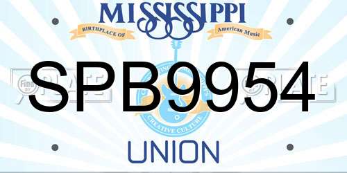 SPB9954 Mississippi License Plate