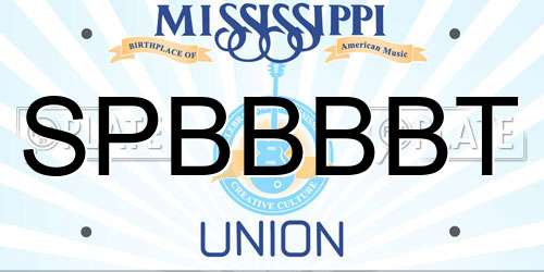SPBBBBT Mississippi License Plate