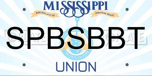SPBSBBT Mississippi License Plate