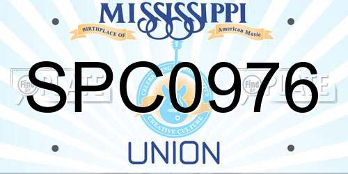 SPC0976 Mississippi License Plate