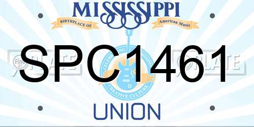 SPC1461 Mississippi License Plate