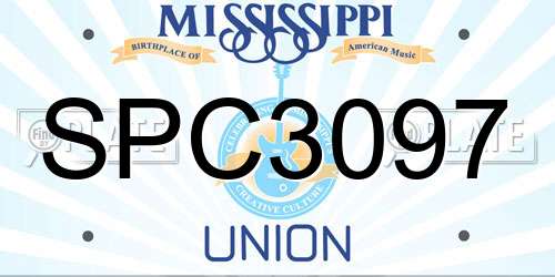 SPC3097 Mississippi License Plate