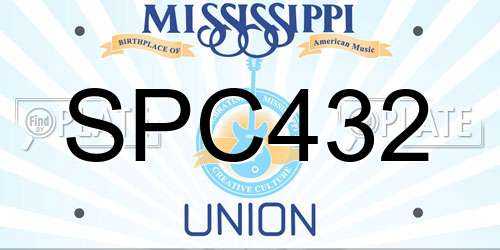 SPC432 Mississippi License Plate