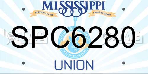 SPC6280 Mississippi License Plate