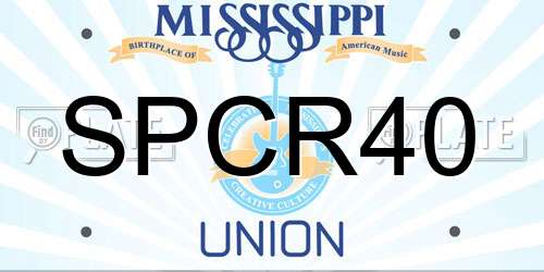SPCR40 Mississippi License Plate