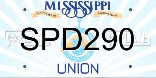 SPD290 Mississippi License Plate