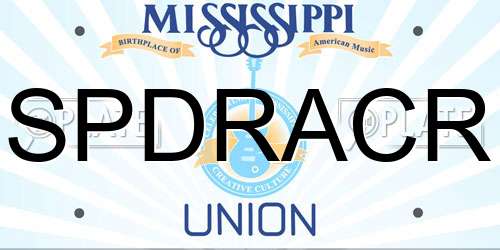 SPDRACR Mississippi License Plate