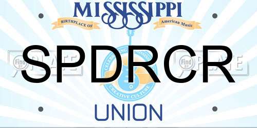 SPDRCR Mississippi License Plate