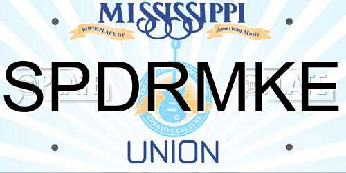 SPDRMKE Mississippi License Plate