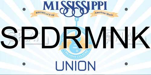 SPDRMNK Mississippi License Plate