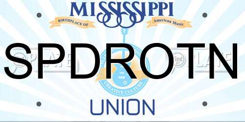 SPDROTN Mississippi License Plate