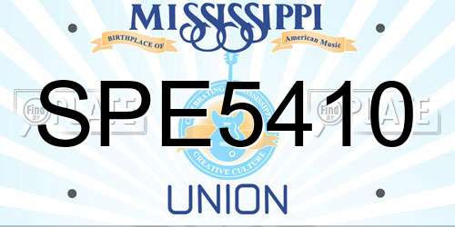 SPE5410 Mississippi License Plate