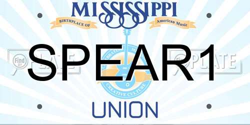 SPEAR1 Mississippi License Plate