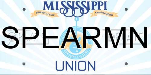 SPEARMN Mississippi License Plate