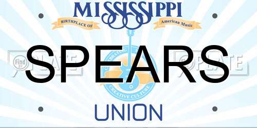 SPEARS Mississippi License Plate