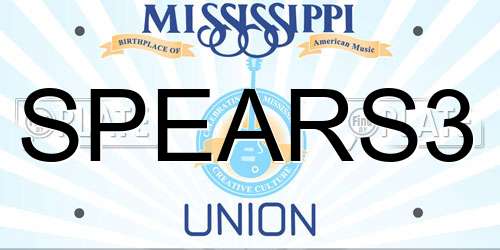 SPEARS3 Mississippi License Plate