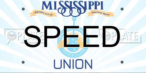SPEED Mississippi License Plate