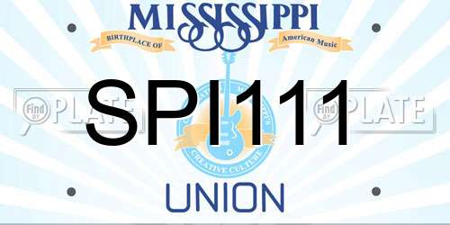 SPI111 Mississippi License Plate