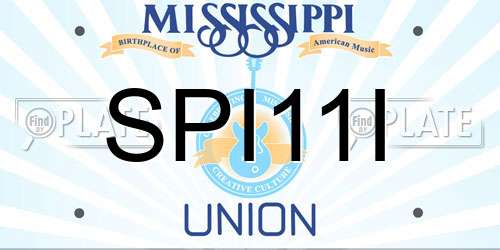 SPI11I Mississippi License Plate