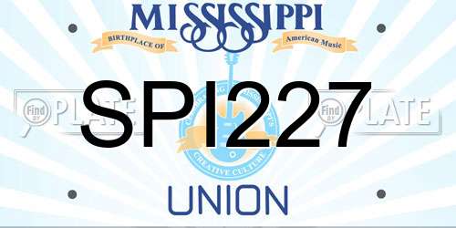 SPI227 Mississippi License Plate