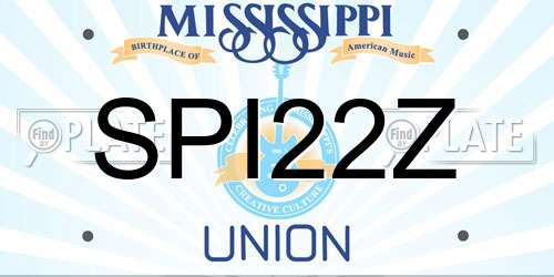 SPI22Z Mississippi License Plate