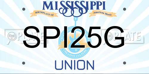 SPI25G Mississippi License Plate