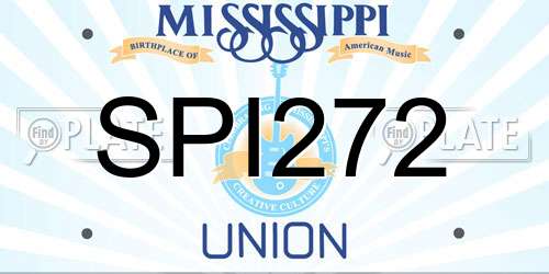SPI272 Mississippi License Plate