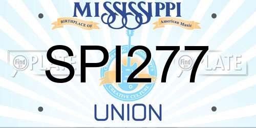 SPI277 Mississippi License Plate