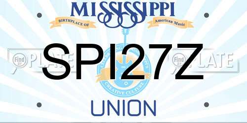 SPI27Z Mississippi License Plate