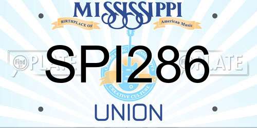 SPI286 Mississippi License Plate