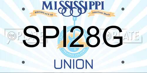 SPI28G Mississippi License Plate