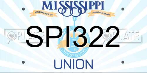 SPI322 Mississippi License Plate