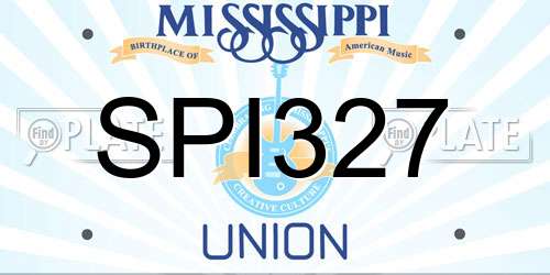 SPI327 Mississippi License Plate