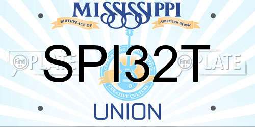 SPI32T Mississippi License Plate