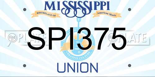 SPI375 Mississippi License Plate