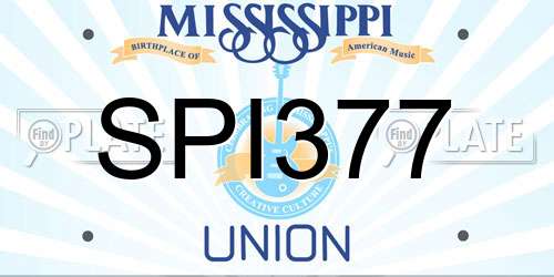 SPI377 Mississippi License Plate