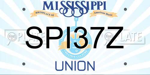 SPI37Z Mississippi License Plate