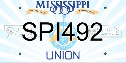 SPI492 Mississippi License Plate